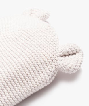 Bonnet bébé de naissance en tricot avec oreilles en relief vue2 - GEMO(BB COUCHE) - GEMO