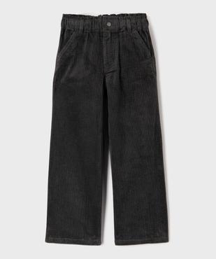 Pantalon large en velours côtelée à taille élastique réglable fille vue1 - GEMO (ENFANT) - GEMO