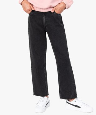 Jean fille coupe Regular taille haute vue1 - GEMO (JUNIOR) - GEMO