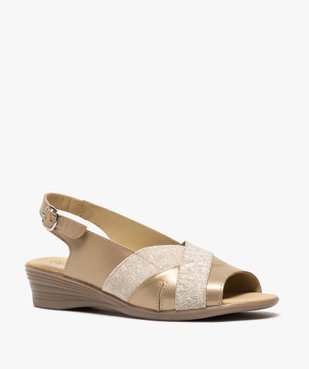 Sandales femme confort en cuir avec détails brillants vue2 - GEMO (CONFORT) - GEMO