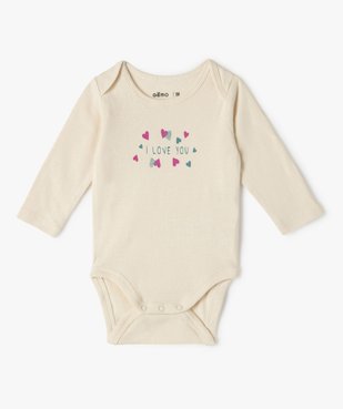 Body bébé manches longues motifs cœurs (lot de 3) vue3 - GEMO 4G BEBE - GEMO