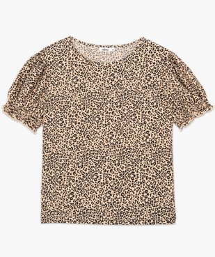 Tee-shirt femme imprimé à manches froncées vue4 - GEMO(FEMME PAP) - GEMO