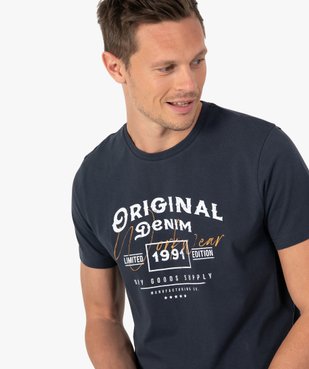 Tee-shirt homme à manches courtes avec imprimé rétro vue2 - GEMO (HOMME) - GEMO