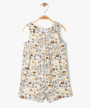 Combishort bébé fille fluide à motifs vue1 - GEMO(BEBE DEBT) - GEMO
