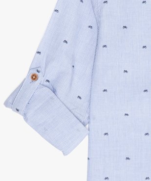 Chemise garçon à fines rayures et motifs vue4 - GEMO (ENFANT) - GEMO