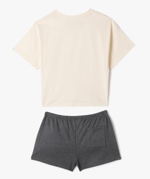 Pyjashort bicolore en coton fille - Camps United vue3 - CAMPS - GEMO