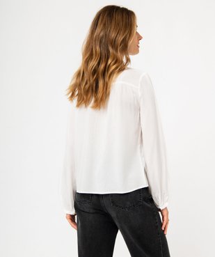 Blouse femme à manches longues avec empiècements dentelle vue3 - GEMO(FEMME PAP) - GEMO