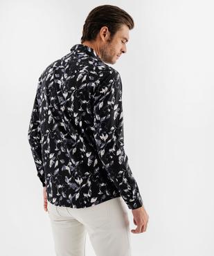 Chemise manches longues coupe droite en coton imprimé homme vue4 - GEMO (HOMME) - GEMO