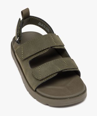 Sandales garçon unies en suédine avec triple scratch  vue5 - GEMO (ENFANT) - GEMO
