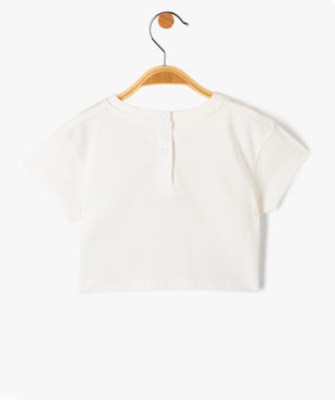 Tee-shirt bébé fille crop top à message en relief vue3 - GEMO(BEBE DEBT) - GEMO