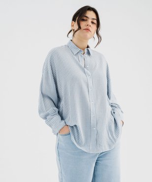 Chemise rayée à manches longues femme grande taille vue1 - GEMO (G TAILLE) - GEMO