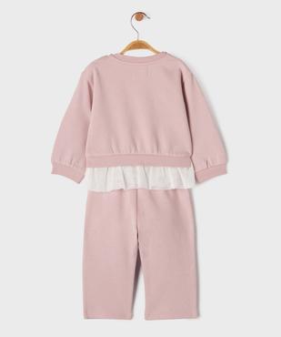 Ensemble 2 pièces sweat à volants + pantalon de jogging bébé fille vue4 - GEMO 4G BEBE - GEMO