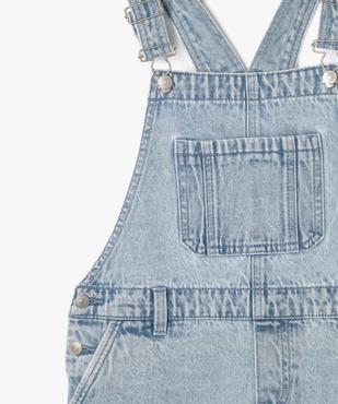 Robe salopette en jean délavé fille vue3 - GEMO (JUNIOR) - GEMO