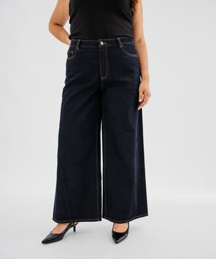 Jean wide leg avec coutures asymétriques femme grande taille vue1 - GEMO (G TAILLE) - GEMO