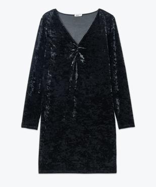Robe manches longues et col V en velours femme vue4 - GEMO(FEMME PAP) - GEMO