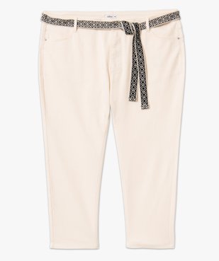 Pantacourt en toile avec ceinture tissée femme grande taille vue4 - GEMO 4G GT - GEMO