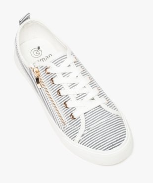 Tennis femme en toile avec double fermeture lacets et zip vue5 - GEMO (SPORTSWR) - GEMO