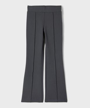 Pantalon rayé coupe flare en maille extensible fille vue1 - GEMO (JUNIOR) - GEMO
