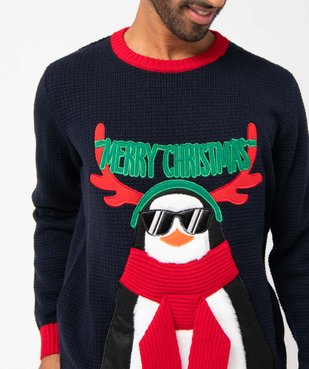 Pull de Noël homme avec motif pingouin vue2 - GEMO (HOMME) - GEMO