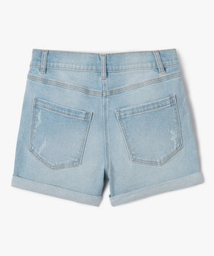 Short fille en jean avec revers cousus vue3 - GEMO 4G FILLE - GEMO