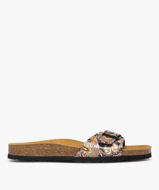Mules femme à talon plat avec bride ajustable à motifs vue1 - GEMO 4G FEMME - GEMO