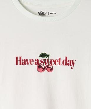 Tee-shirt manches courtes avec motif XXL dans le dos fille vue2 - GEMO 4G FILLE - GEMO