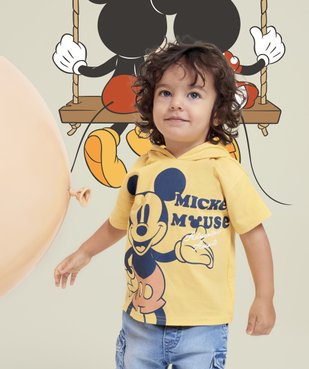 Tee-shirt bébé garçon à capuche avec motif Mickey - Disney vue1 - DISNEY DTR - GEMO