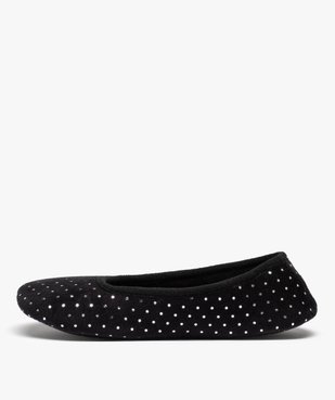 Chaussons femme ballerines en velours à pois métallisés vue3 - GEMO(HOMWR FEM) - GEMO