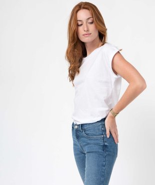 Tee-shirt femme à manches courtes avec revers  vue1 - GEMO(FEMME PAP) - GEMO