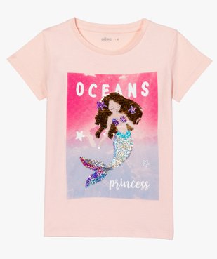 Tee-shirt fille avec motif en sequins réversibles vue2 - GEMO (ENFANT) - GEMO