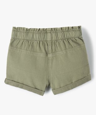 Short bébé fille en toile à taille élastiquée vue3 - GEMO(BEBE DEBT) - GEMO