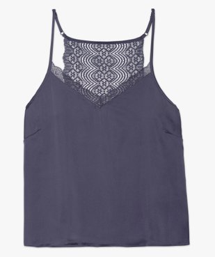 Haut de pyjama femme à fines bretelles et dos dentelle vue4 - GEMO(HOMWR FEM) - GEMO
