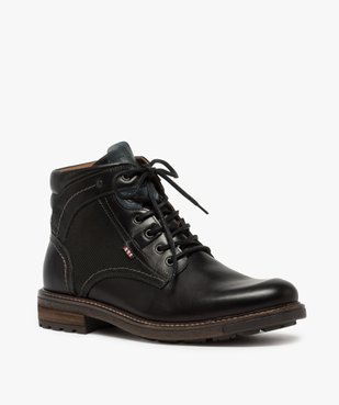 Boots homme zippés à lacets dessus cuir et col rembourré vue2 - Nikesneakers (CASUAL) - Nikesneakers