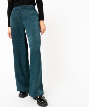 Pantalon large en satin fluide imprimé femme vue1 - GEMO(FEMME PAP) - GEMO