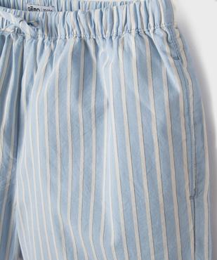 Short en coton rayé à taille élastiquée fille vue2 - GEMO (JUNIOR) - GEMO