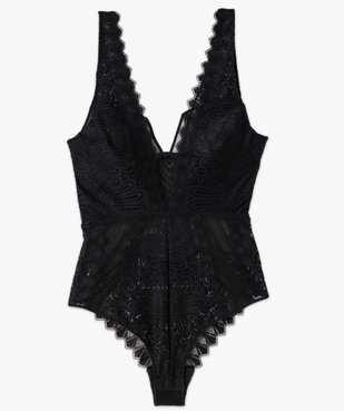 Body en dentelle et tulle sans armatures femme vue4 - GEMO(HOMWR FEM) - GEMO