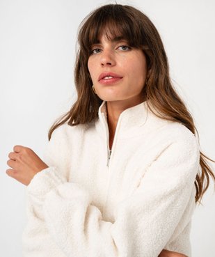 Sweat en maille bouclette avec col montant zippé feme vue2 - GEMO 4G FEMME - GEMO