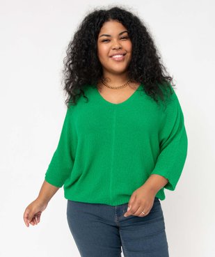 Pull femme grande taille à manches chauve-souris et maille pailletée vue1 - GEMO 4G GT - GEMO