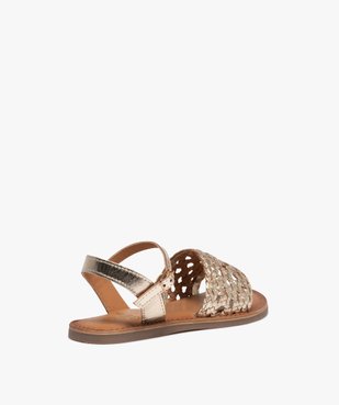 Sandales fille à large bride tressée en cuir vue4 - GEMO (ENFANT) - GEMO