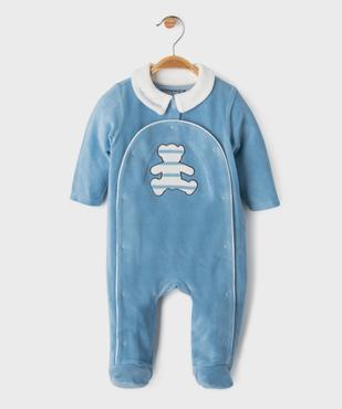 Pyjama en velours ouverture devant bébé garçon - LuluCastagnette vue2 - LULU CASTAGNETTE GEMO FOR GOOD - GEMO