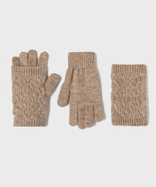 Gants mitaines en maille fantaisie femme vue2 - GEMO (ACCESS) - GEMO