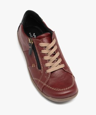 Derbies femme confort dessus uni à zip et à lacets - Softrelax vue5 - SOFTRELAX - GEMO
