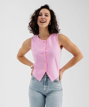 Gilet de costume sans manches en maille milano femme vue1 - GEMO(FEMME PAP) - GEMO