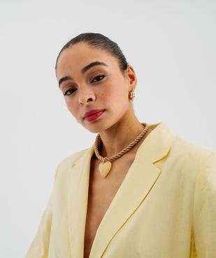 Blazer en viscose et lin femme vue2 - GEMO(FEMME PAP) - GEMO