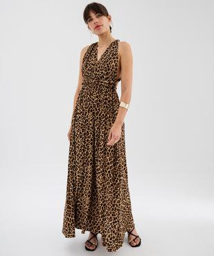 Robe longue dos-nu multi-look en viscose femme vue1 - GEMO(FEMME PAP) - GEMO