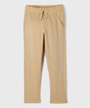 Pantalon en maille French Terry à revers garçon vue1 - GEMO (ENFANT) - GEMO