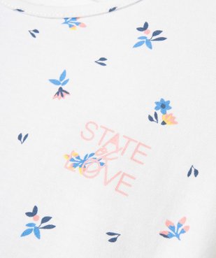 Tee-shirt fille à motifs fleuris coupe loose vue3 - GEMO (ENFANT) - GEMO