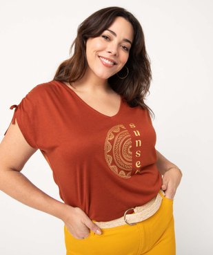 Tee-shirt femme grande taille loose en maille fluide vue2 - GEMO (G TAILLE) - GEMO