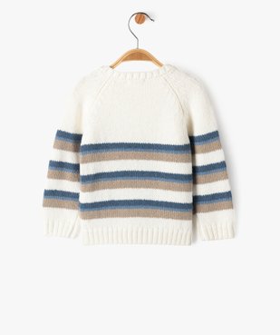 Pull à rayures avec ouverture devant bébé vue3 - GEMO(BEBE DEBT) - GEMO