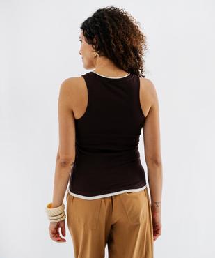 Débardeur en coton avec finitions contrastantes femme vue3 - GEMO 4G FEMME - GEMO